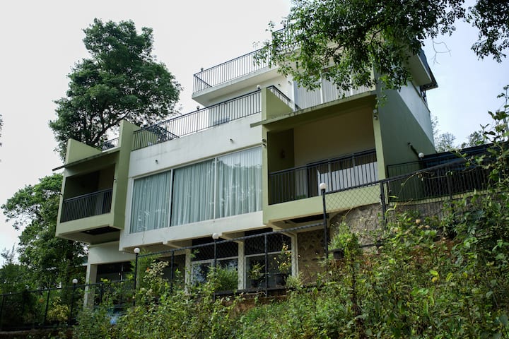Elevated View of the Resort Building from Below